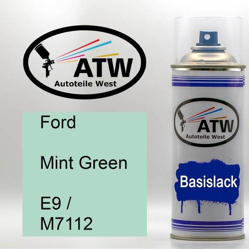 Ford, Mint Green, E9 / M7112: 400ml Sprühdose, von ATW Autoteile West.